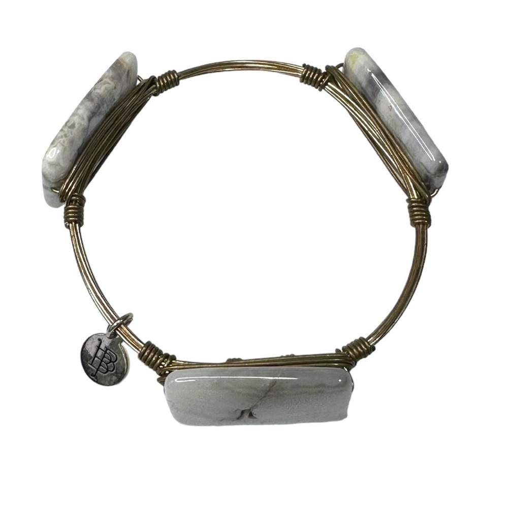 Bourbon & Boweties Large White Stone Bracelet